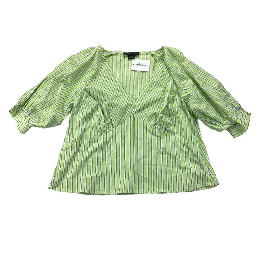 Sanctuary Women's Top Size Large Green Energy Crop Peasant